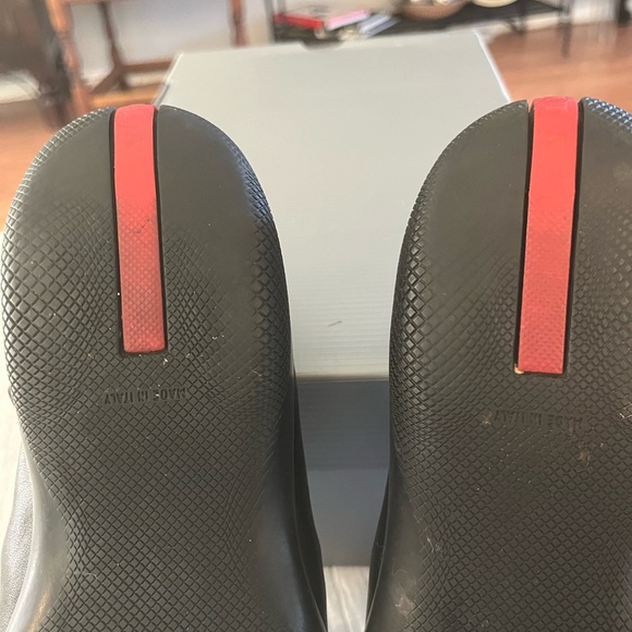 Prada Black Leather Toggle Loafers - Picture 2 of 14